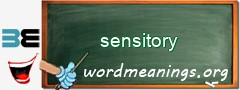 WordMeaning blackboard for sensitory
